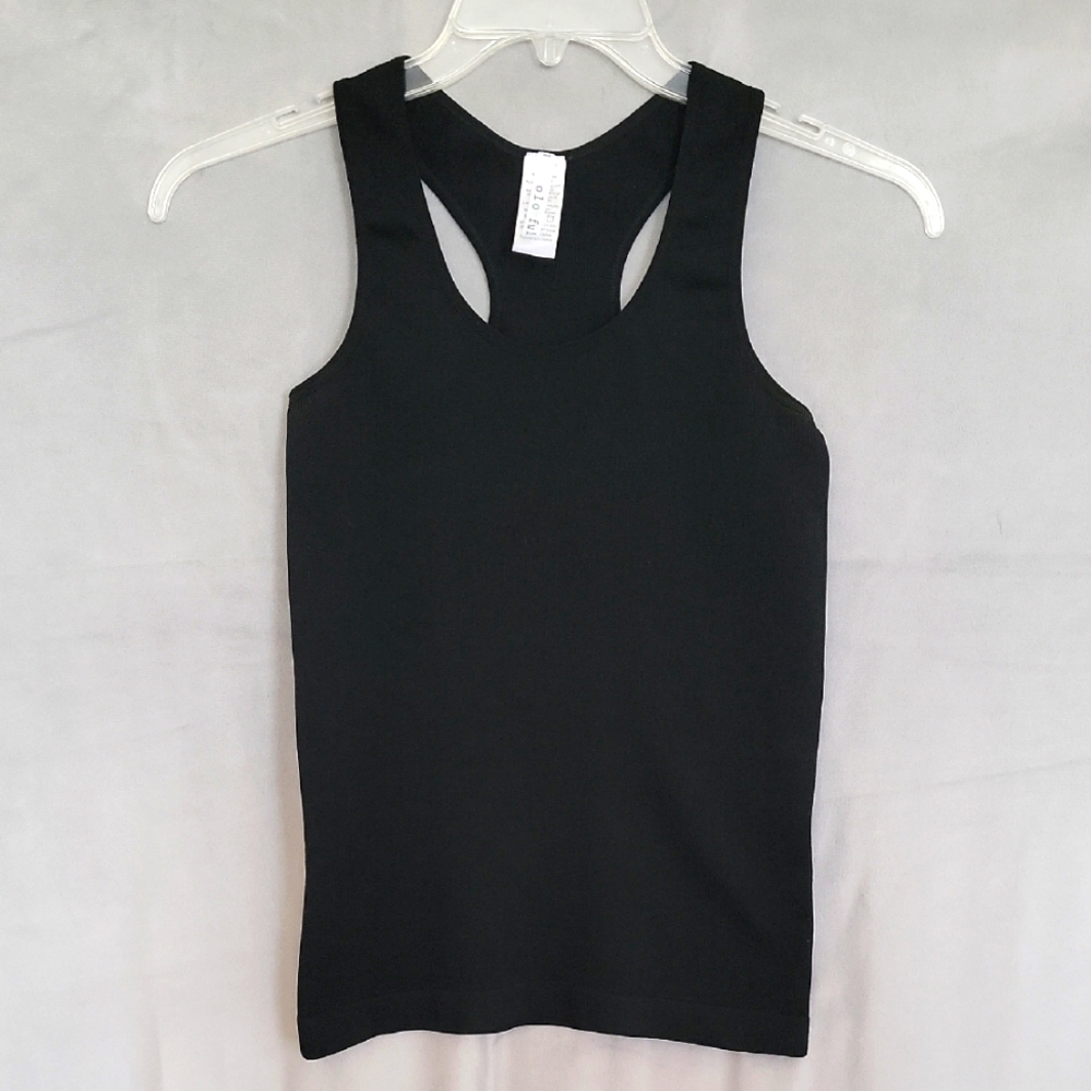 Black Fitted Cut Out Tank Top, Size M